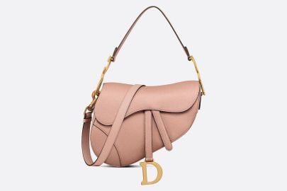 Saddle Bag with Strap Blush Grained Calfskin DIOR at Dior